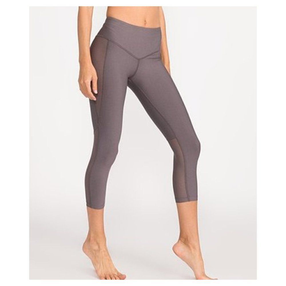 Devala Mesh-Panel Kali Capri Leggings | Wolf